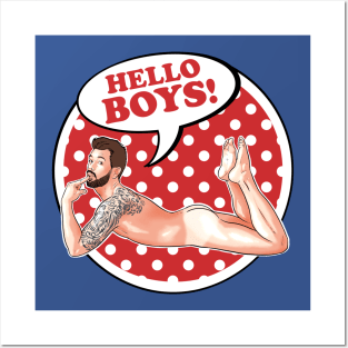 Hello Boys - red raw Posters and Art